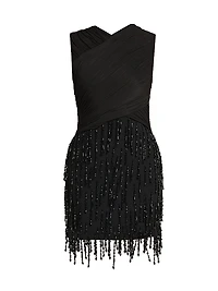 Beaded Wrapped Minidress