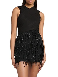 Beaded Wrapped Minidress
