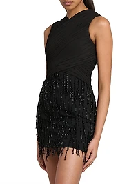 Beaded Wrapped Minidress