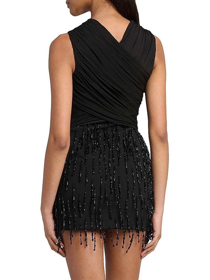 Beaded Wrapped Minidress