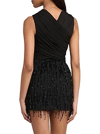 Beaded Wrapped Minidress