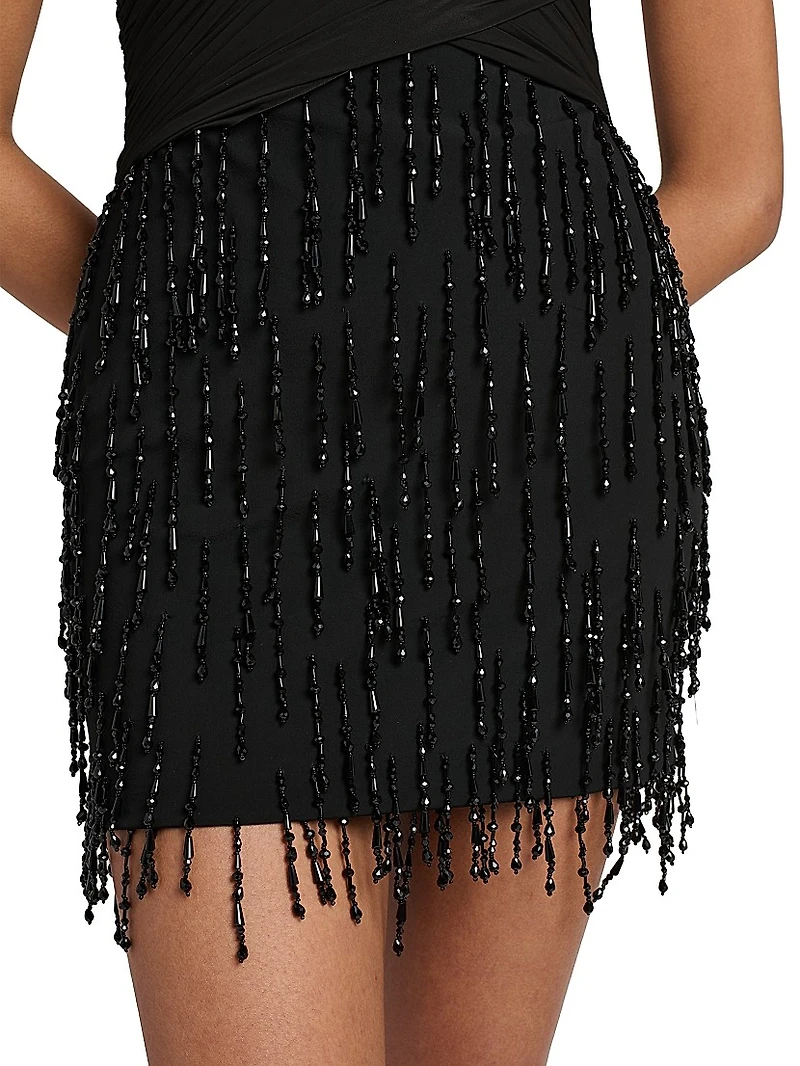 Beaded Wrapped Minidress