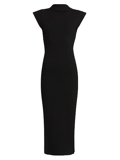 Knit Open Cowlback Midi-Dress