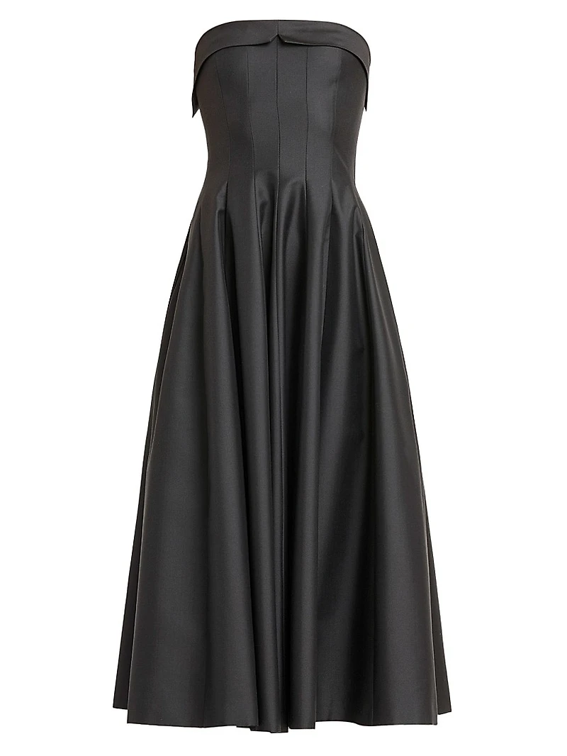 Strapless A-Line Midi-Dress