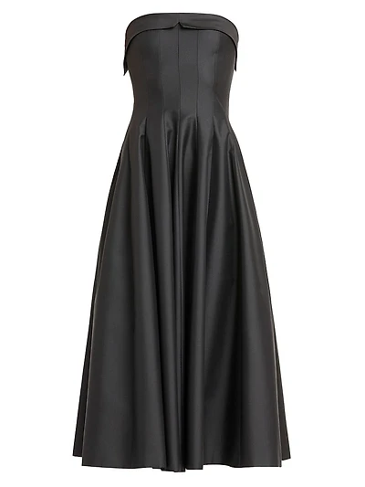 Strapless A-Line Midi-Dress