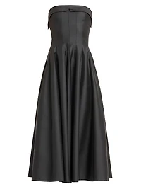 Strapless A-Line Midi-Dress