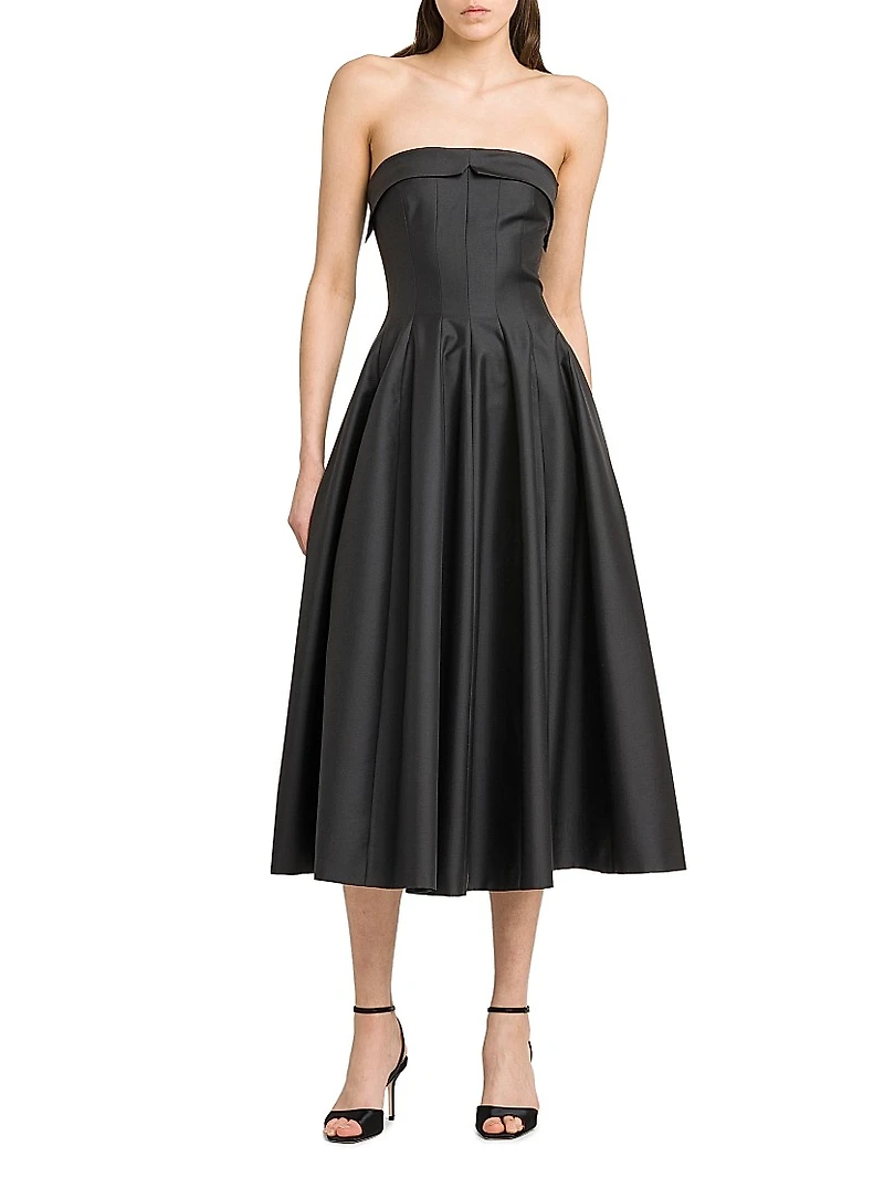 Strapless A-Line Midi-Dress