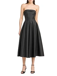 Strapless A-Line Midi-Dress