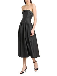 Strapless A-Line Midi-Dress