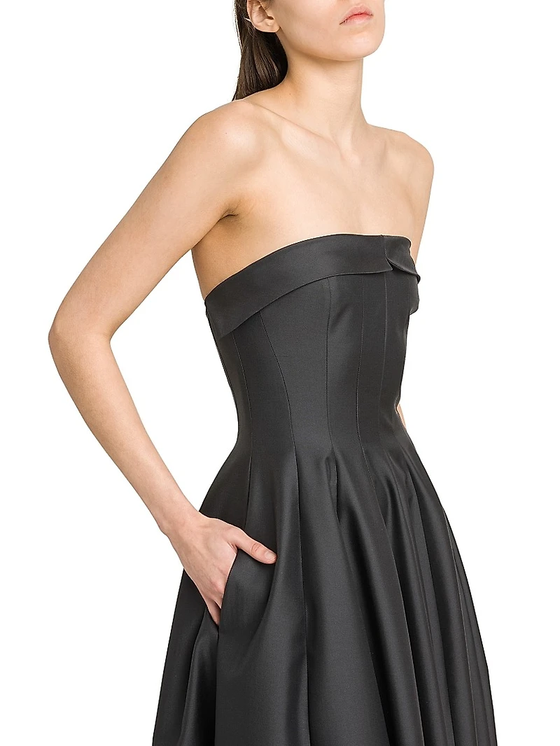 Strapless A-Line Midi-Dress