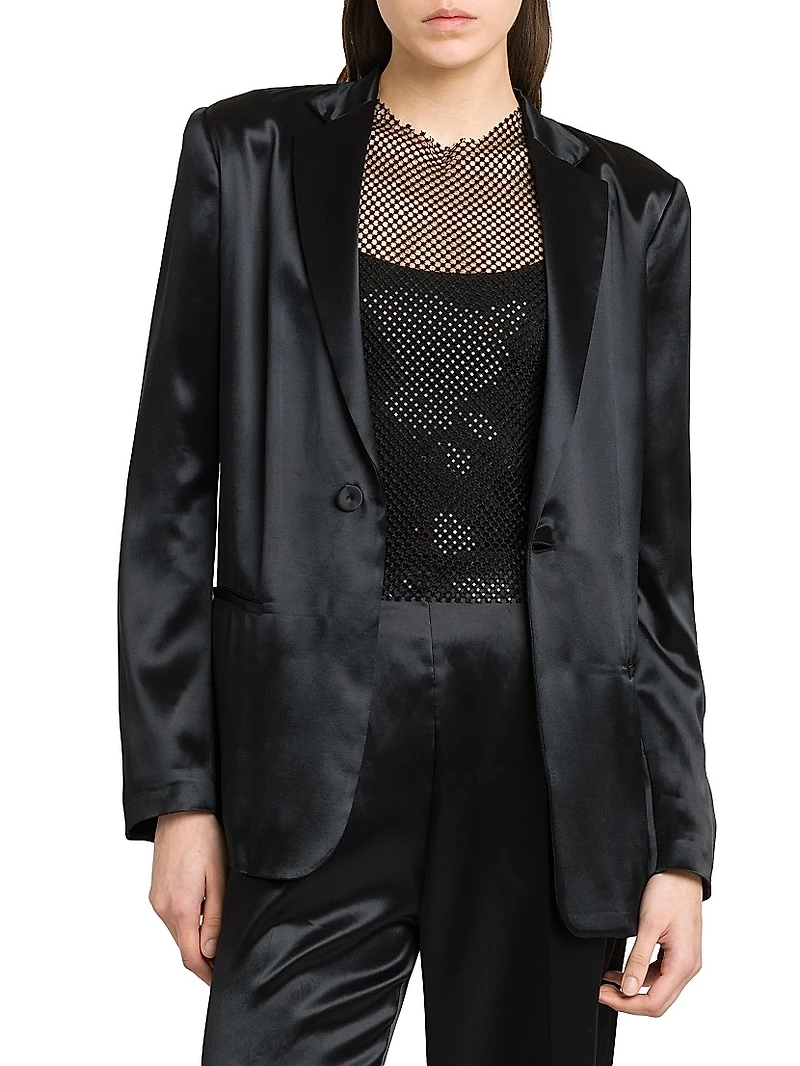 Satin Single-Breasted Jacket