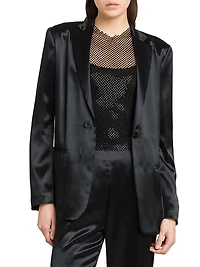 Satin Single-Breasted Jacket