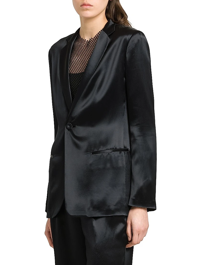 Satin Single-Breasted Jacket