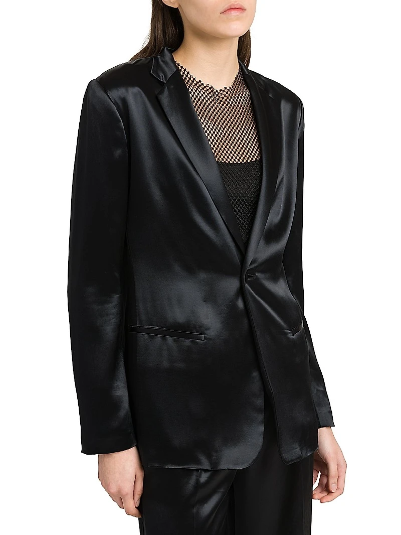 Satin Single-Breasted Jacket
