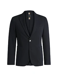 Slim-Fit Blazer Micro-Patterned Cotton