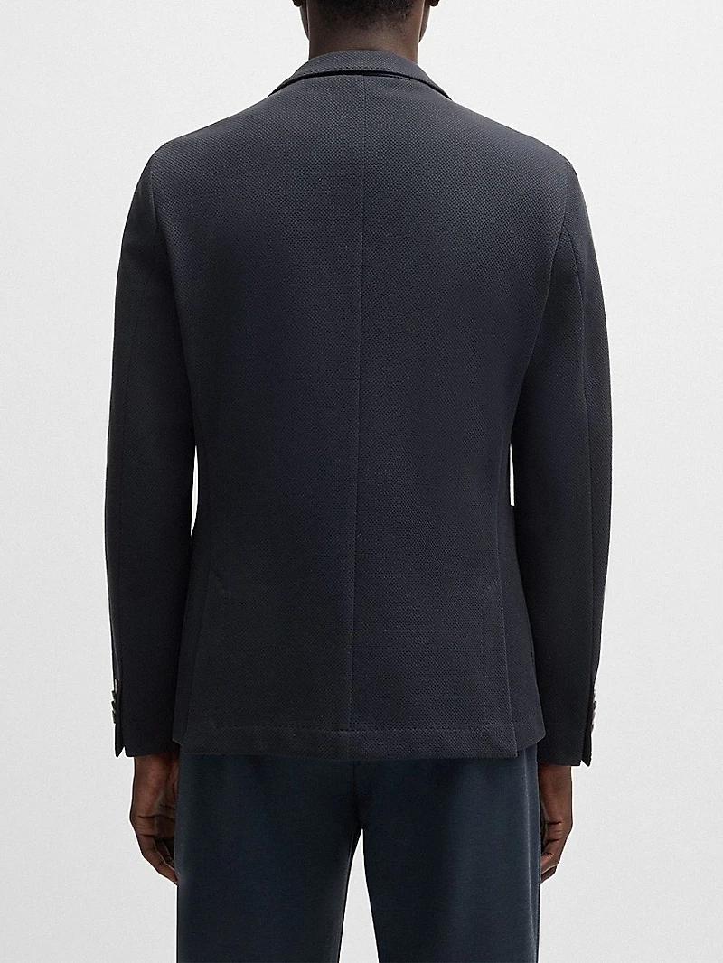 Slim-Fit Blazer Micro-Patterned Cotton