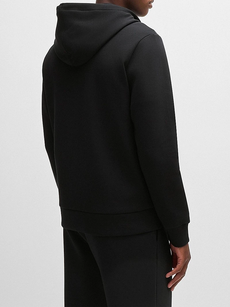 Stretch-Cotton Zip-Up Hoodie with Logo Print