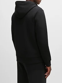 Stretch-Cotton Zip-Up Hoodie with Logo Print