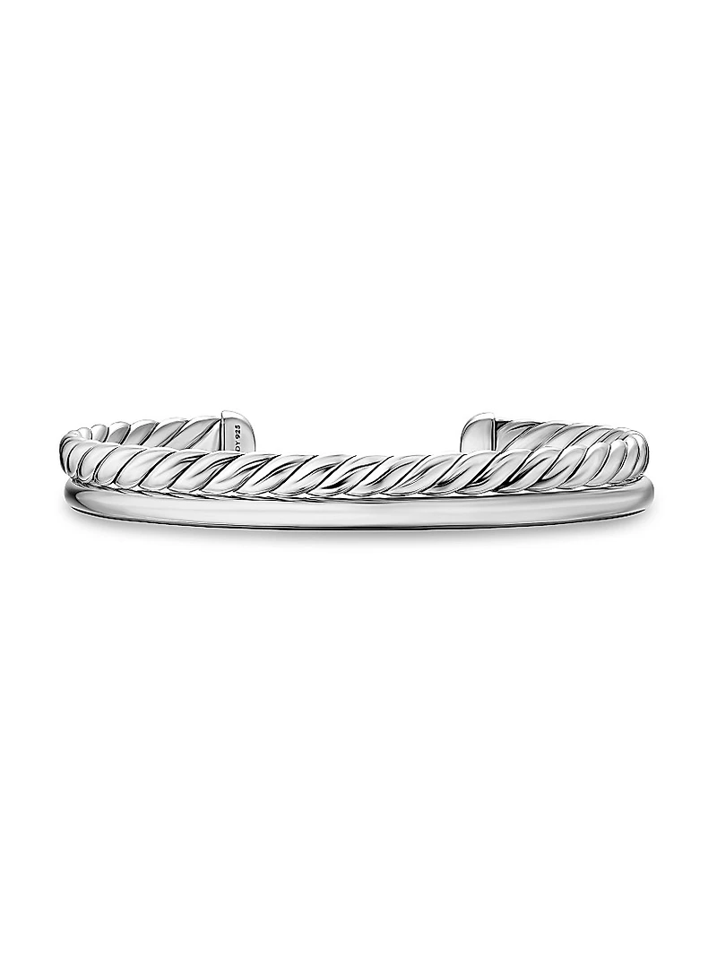 DY Mercer Two Row Cuff Bracelet Sterling Silver, 8MM