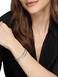 DY Mercer Two Row Cuff Bracelet Sterling Silver, 8MM