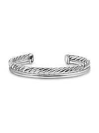 DY Mercer Two Row Cuff Bracelet Sterling Silver, 8MM