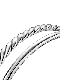 DY Mercer Two Row Cuff Bracelet Sterling Silver, 8MM