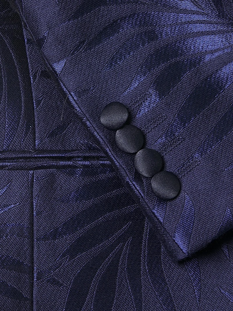 Leaf Print Satin Dinner Jacket