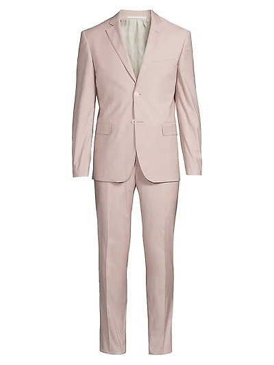 Single-Breasted Wool-Blend Suit