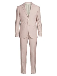 Single-Breasted Wool-Blend Suit