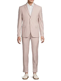Single-Breasted Wool-Blend Suit