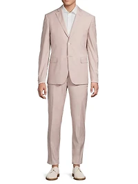 Single-Breasted Wool-Blend Suit