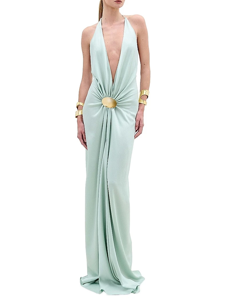 Aiko Halterneck Maxi Dress