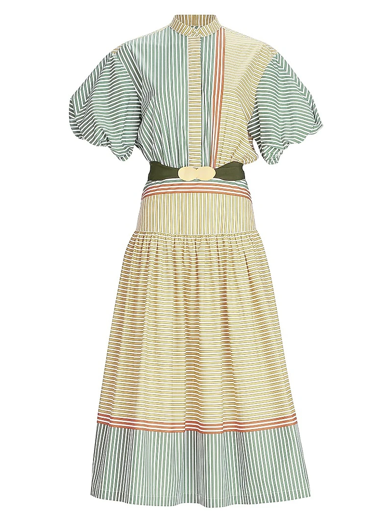 Jil Striped Midi-Shirtdress