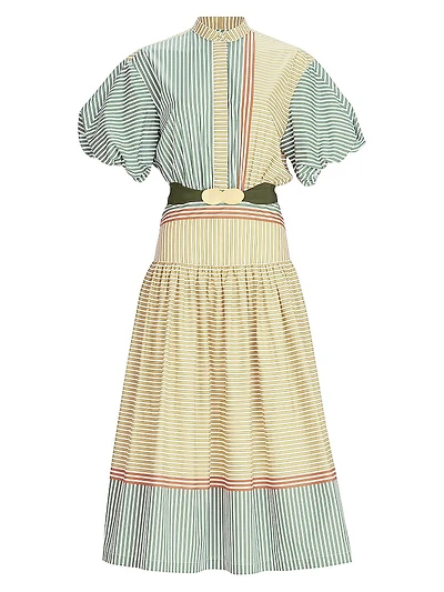 Jil Striped Midi-Shirtdress