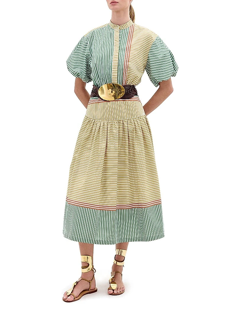 Jil Striped Midi-Shirtdress