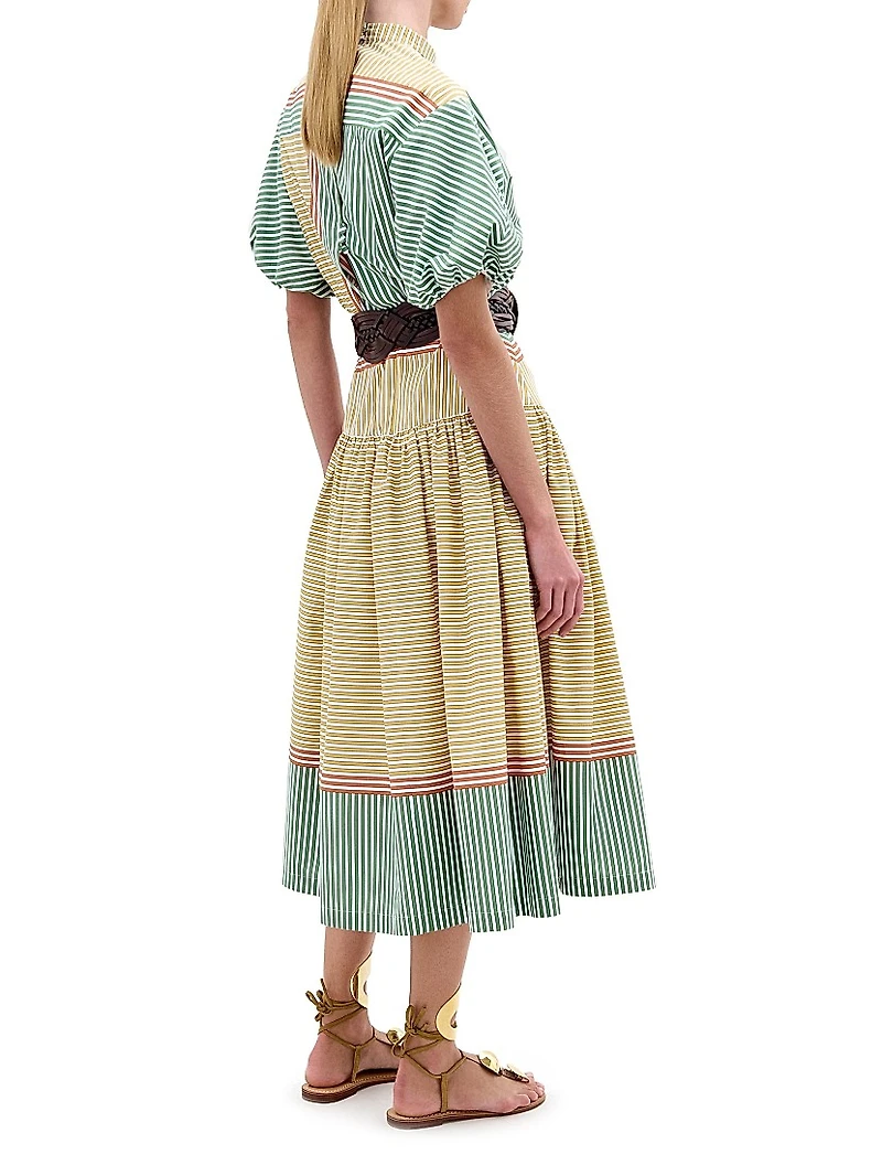 Jil Striped Midi-Shirtdress