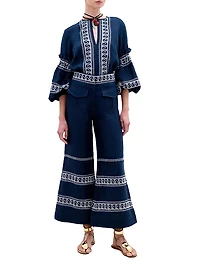 Lucaya Embroidered Linen Blouse