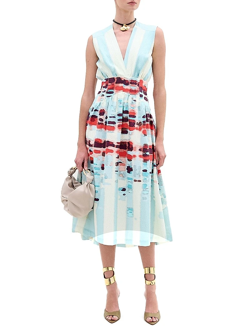 Jocelyn Crinkled Midi-Dress