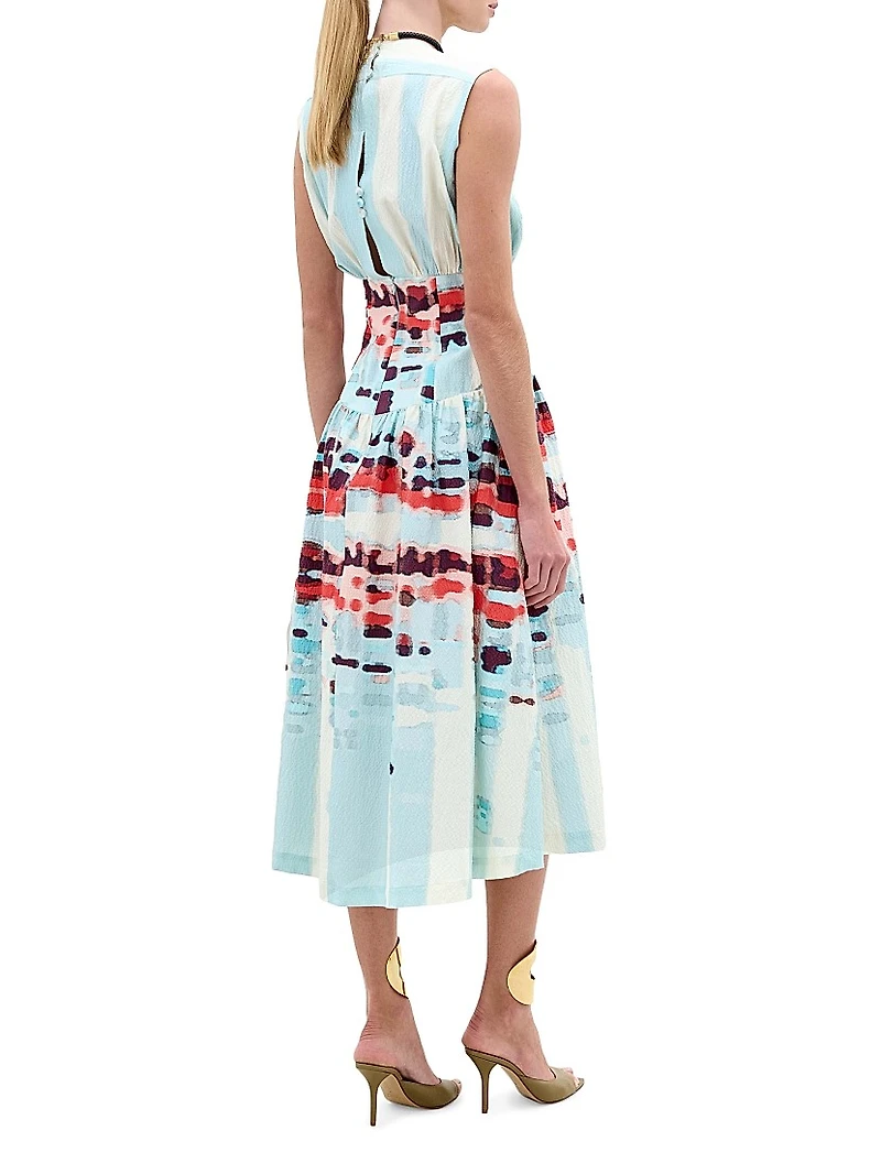 Jocelyn Crinkled Midi-Dress