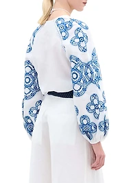 Molveno Embroidered Linen Blouse