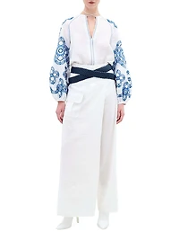 Molveno Embroidered Linen Blouse