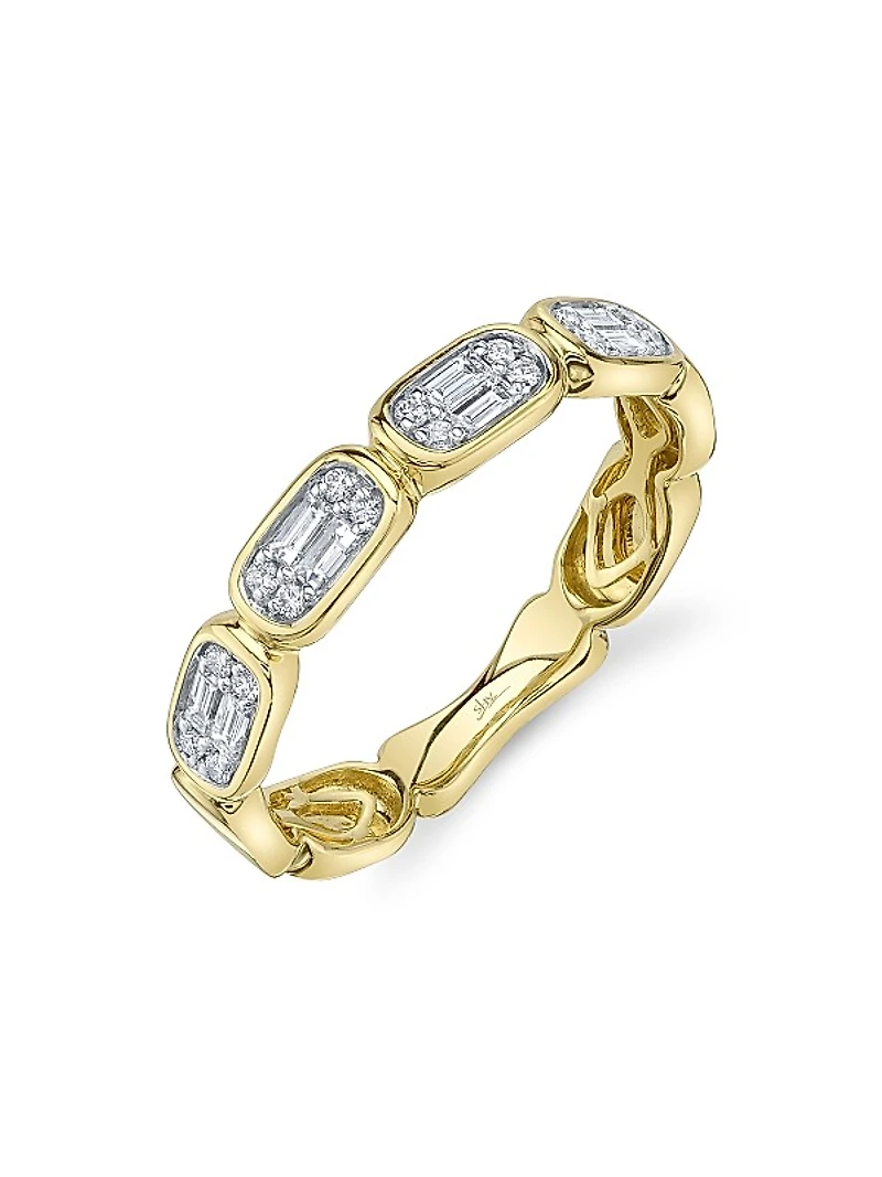 Aleera 14K Yellow Gold & 0.29 TCW Diamond Band Ring