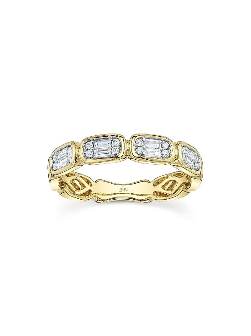 Aleera 14K Yellow Gold & 0.29 TCW Diamond Band Ring