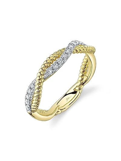 Kate Two-Tone 14K Gold & 0.22 TCW Diamond Twisted Ring