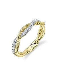 Kate Two-Tone 14K Gold & 0.22 TCW Diamond Twisted Ring