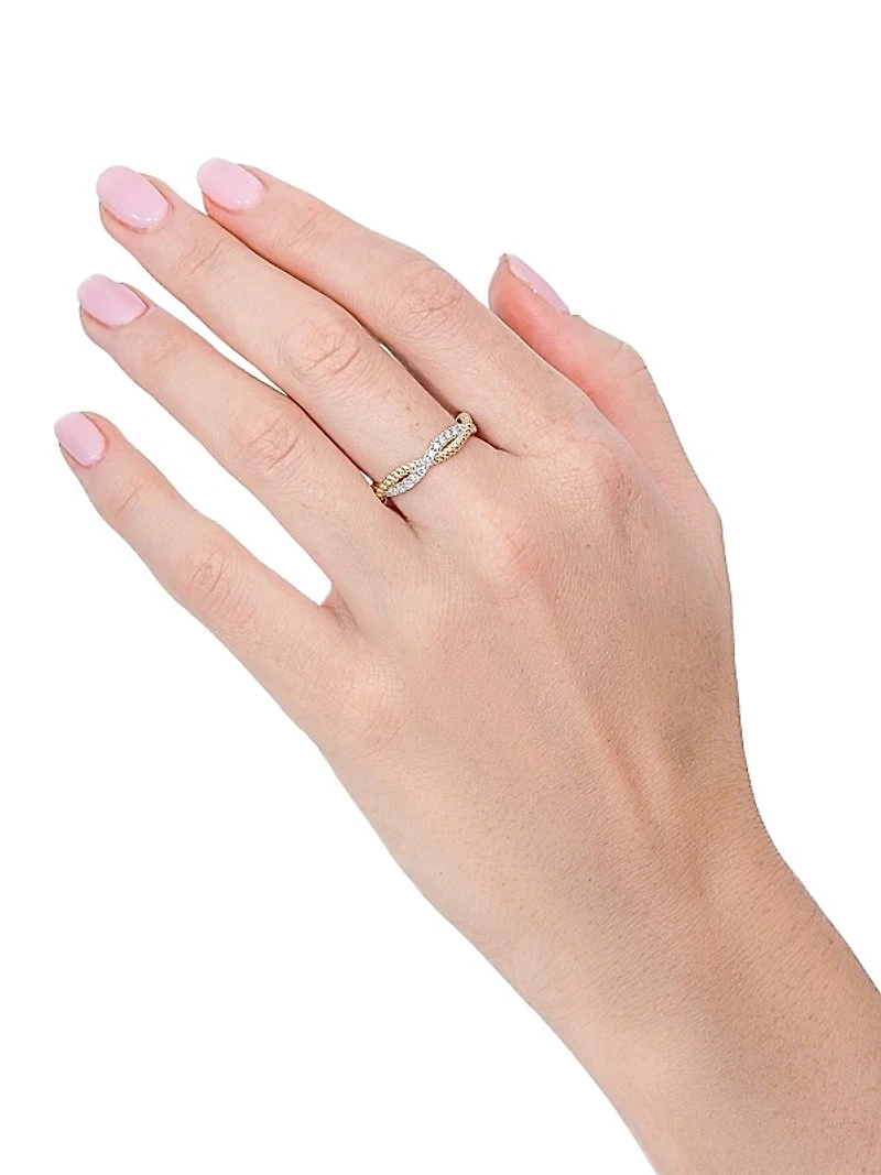 Kate Two-Tone 14K Gold & 0.22 TCW Diamond Twisted Ring