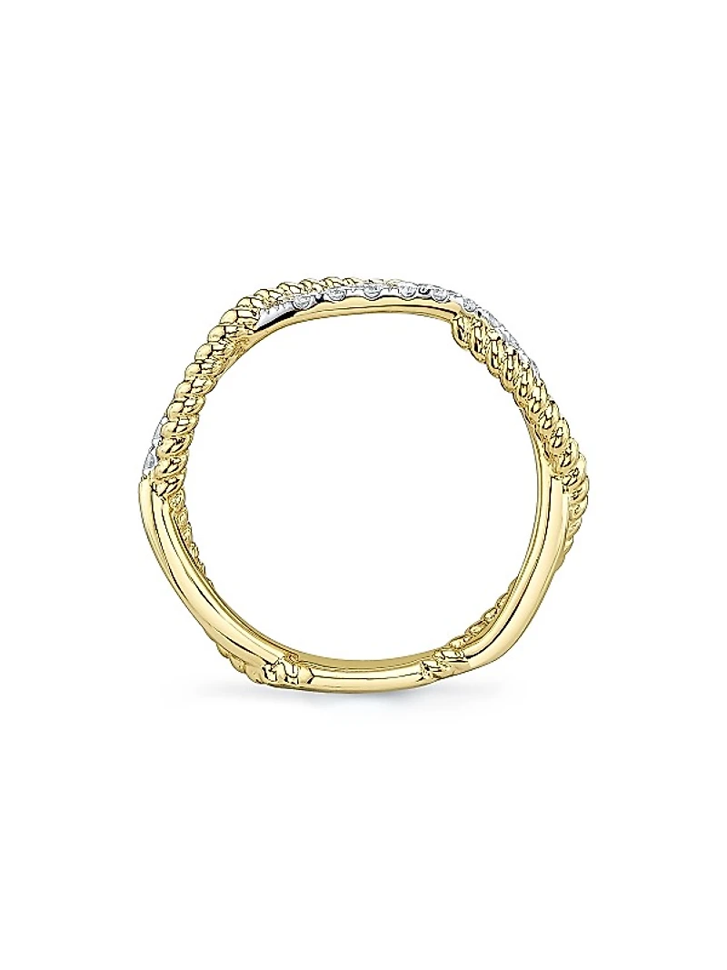 Kate Two-Tone 14K Gold & 0.22 TCW Diamond Twisted Ring