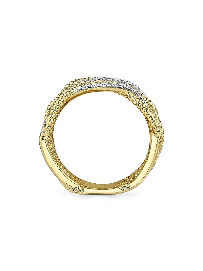 Kate Two-Tone 14K Gold & 0.62 TCW Diamond Multi-Band Ring
