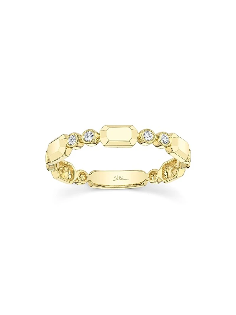 Bailey 14K Yellow Gold & 0.06 TCW Diamond Band