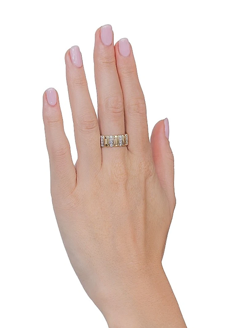 Kate Two-Tone 14K Gold & 0.32 TCW Diamond Fluted Ring